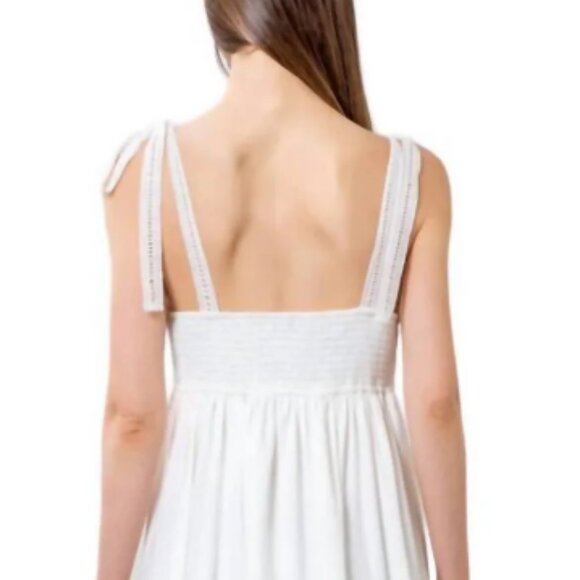 🔥 Closet Sale! Moon River White Romantic Boho Midi Dress Size L - Picture 3 of 4